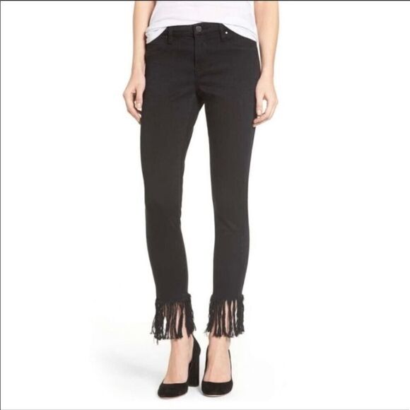 Blank NYC Black‎ Be A Frayed Skinny Jeans Size 24 - Picture 1 of 9
